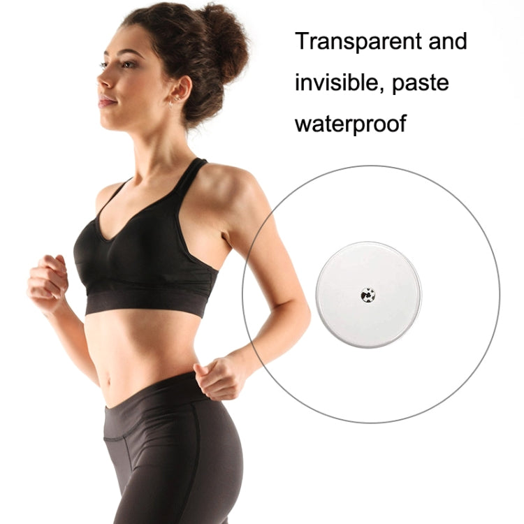 Round TPU adhesive sensor patch, transparent and discreet, with a center sensor spot