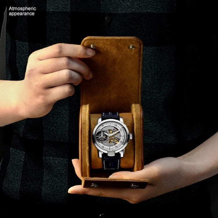 PU Leather Watch Protective Dustproof Display Box Portable Storage Box, 1 Slots