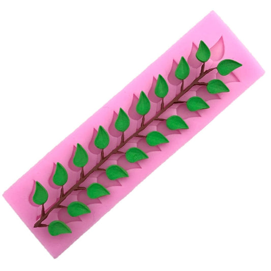 Long Strip Lace Tree Leaf Fondant Silicone Mold, Long Strip Lace