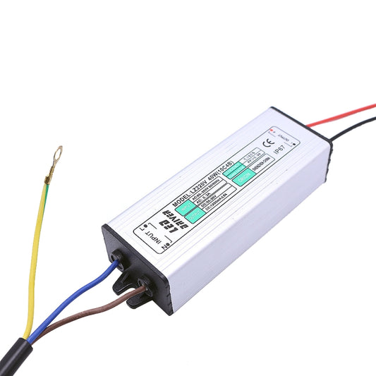 LED constant-current driver module with wiring and end mounting bracket
