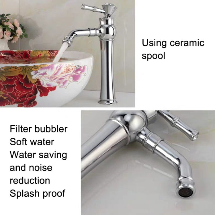 Chrome bathroom basin hot and cold faucet with ceramic cartridge and aerator