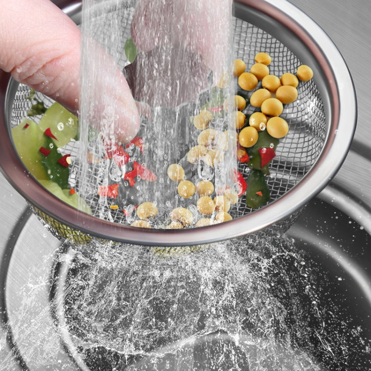 Stainless steel sink strainer basket with dense mesh and water draining through