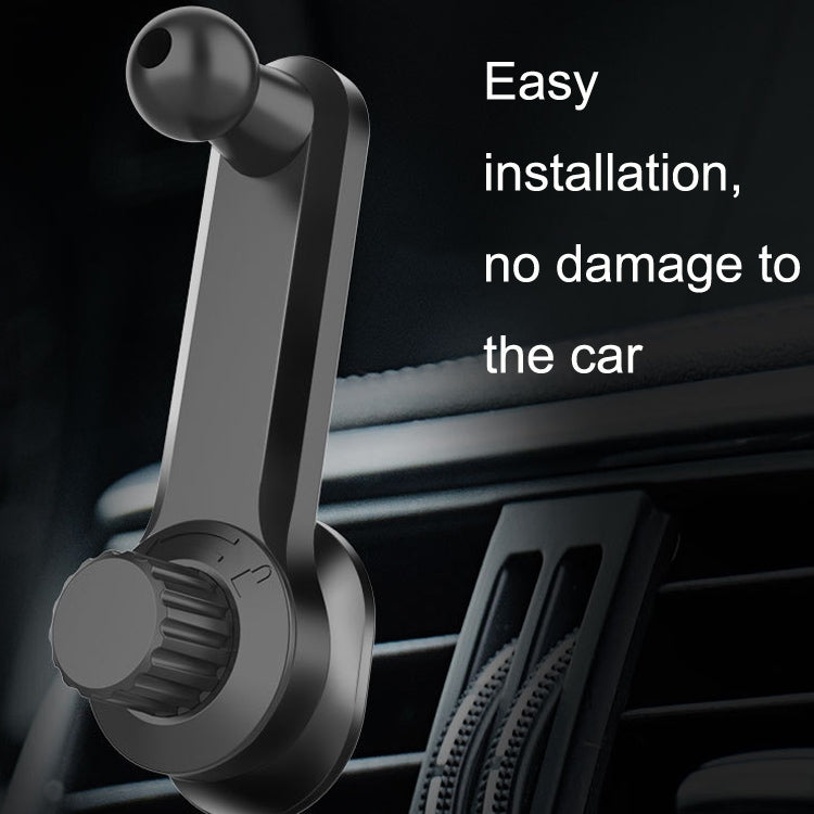 Car air vent phone bracket extension rod with adjustable clamp and rounded ball head