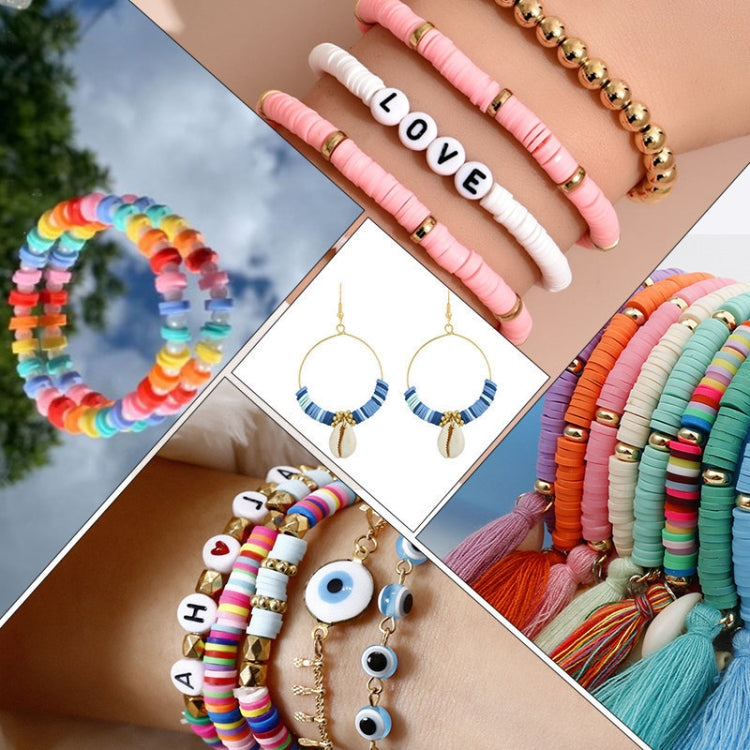 DIY pottery beading set display box with multicolor beads and charm pieces