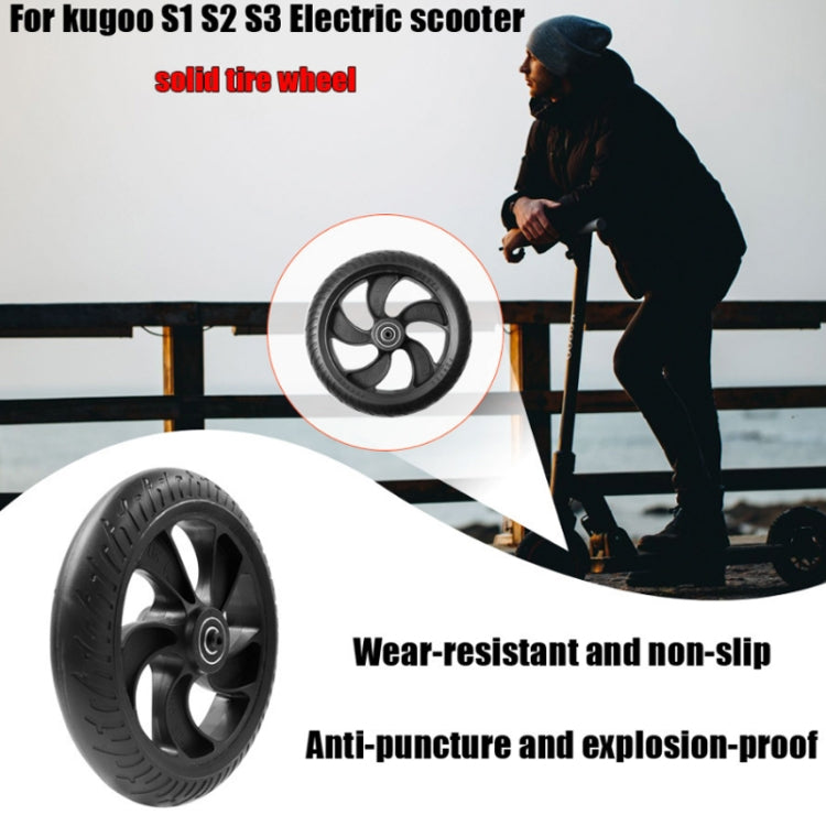 8-inch scooter front wheel accessory with black solid tire and visible hub and spokes