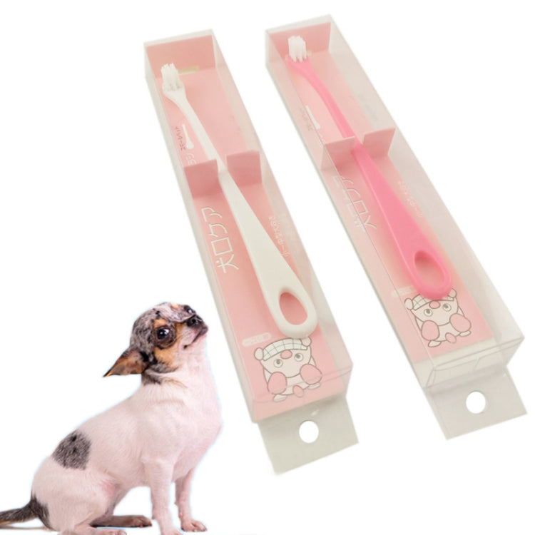 Pet toothbrush pack showing three toothbrushes with soft bristle heads in blister boxes