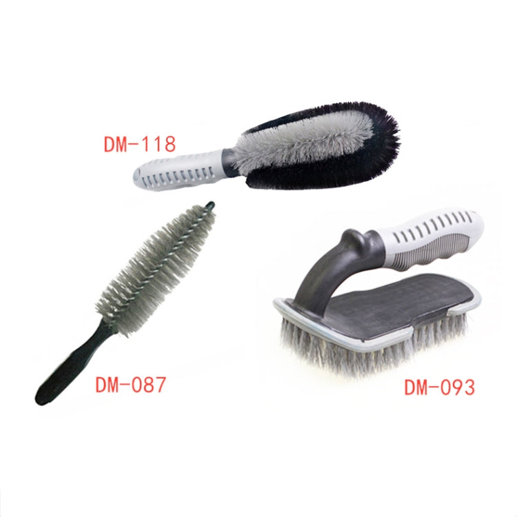 3-piece brush set with DM-118, DM-087, and DM-093 brushes for tires