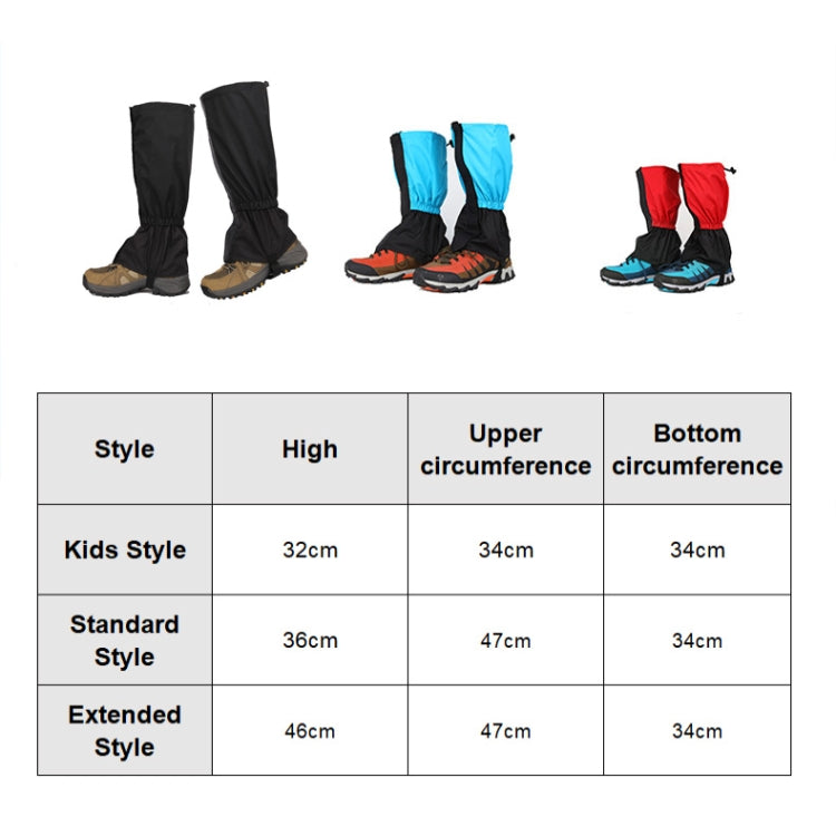 Sand-proof waterproof boot covers set in black, blue, and red on white