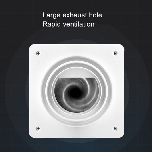 White square exhaust vent check valve with large circular inlet opening