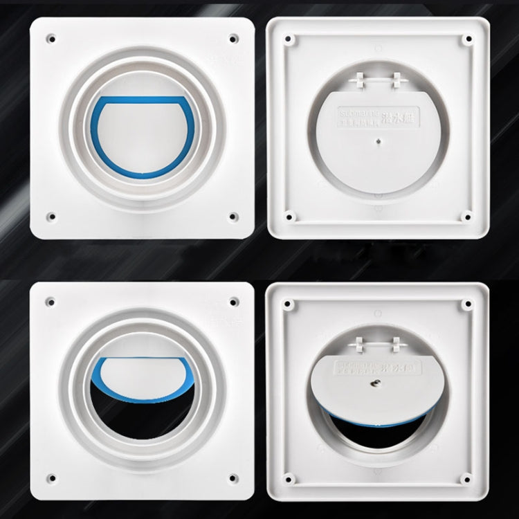 Dual-side bathroom exhaust check valve set with white cover and blue seal disk