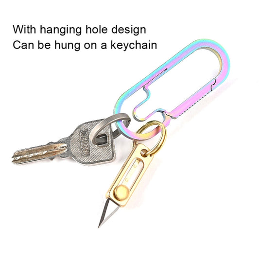 Brass Mini Knife Carry-on EDC Keychain Pendant Push-pull Unpacking Knife, Brass