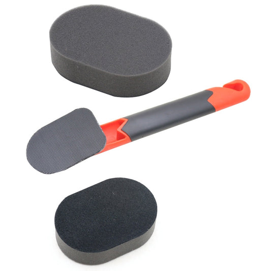 Handle + Sponge Long Handle Car Tire Varnishing Brush Tire Waxing Brush Sponge, 10PCS Sponge, Handle + Sponge