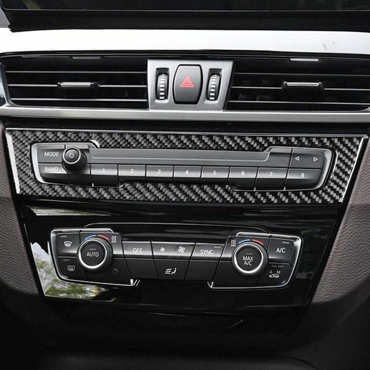 Carbon-fiber radio and climate control surround sticker with button cutouts
