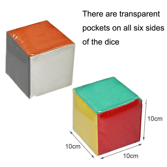 2 PCS / Set Insert Card Dice Learning Toys With Transparent Pocket, 2 PCS / Set