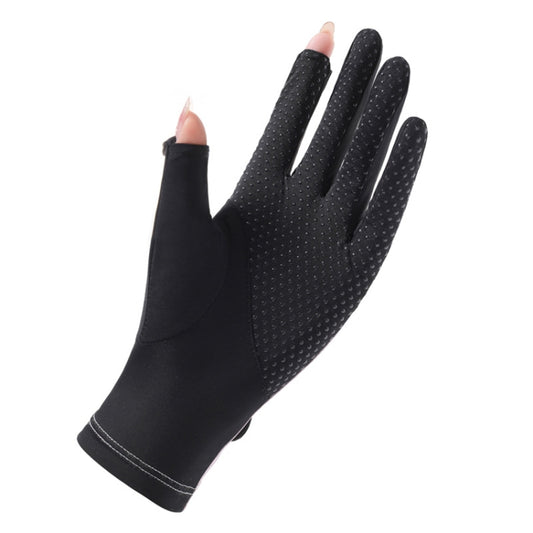 FSN02 1pair UV Resistant Ice Silk Breathable Cool Non-Slip Cycling Driving Thin Gloves, Free Code