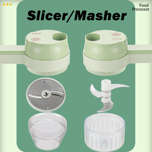 4 In 1 Handheld Electric Vegetable Cutter Set Garlic Mud Masher Garlic Chopper, Garlic Chopper