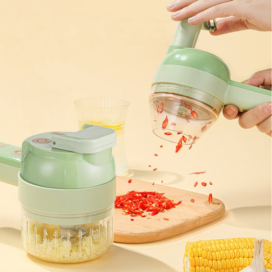 4 In 1 Handheld Electric Vegetable Cutter Set Garlic Mud Masher Garlic Chopper, Garlic Chopper