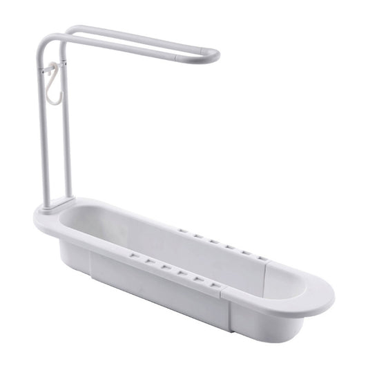 Disassembly With Towel Pole Telescopic Sink Rack, White, Grey