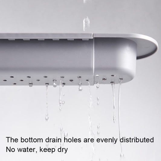 Disassembly With Towel Pole Telescopic Sink Rack, White, Grey