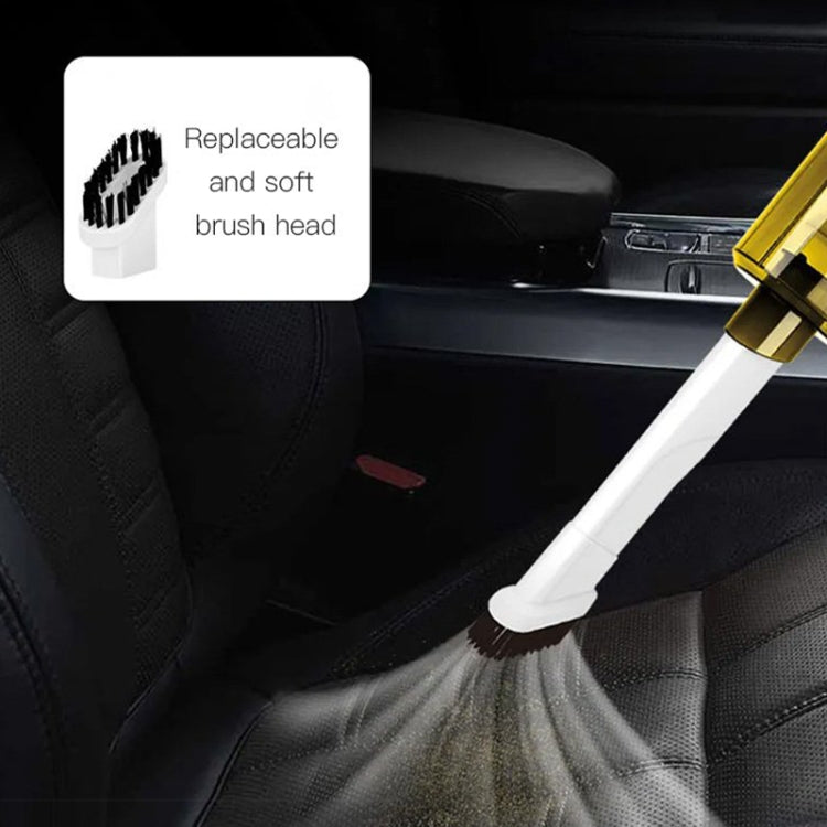White handheld mite removal vacuum cleaner with soft brush head for car seats