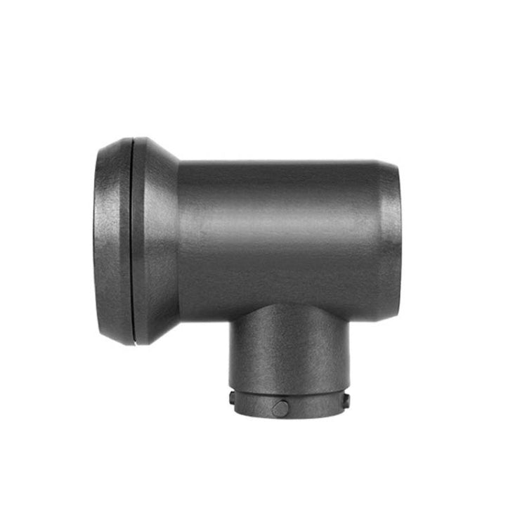 Hair dryer curling adapter with flared end and T-shaped outlet, dark gray