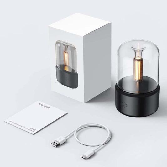 120ML Simulated Candlelight Aroma Diffuser USB Home Atmosphere Night Light Humidifier, DQ702 (Black), DQ702 (Beige), DQ702 (Pink)