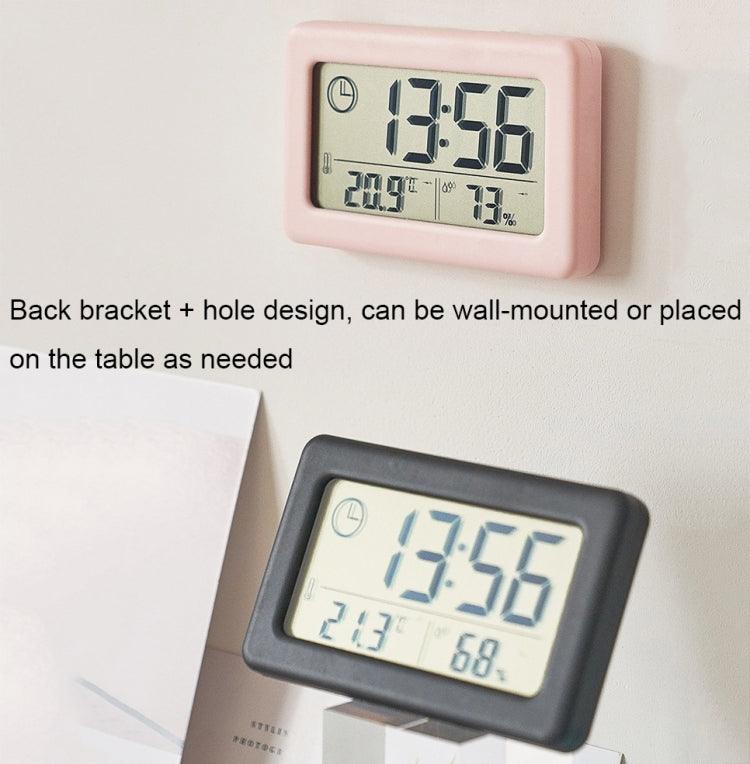 YD005 Mini Light and Thin LCD Screen Temperature/Humidity Meter Electronic Clock, White, Red, Green, Blue, Black
