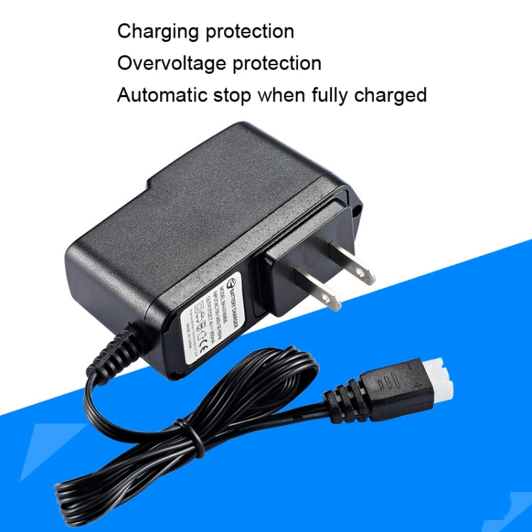 Lithium battery balance charger with two-prong plug and protection features