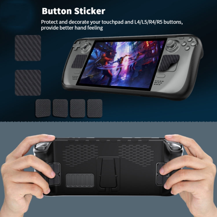 Black TPU Steam Deck case with touchpad and L4/L5/R4/R5 button stickers
