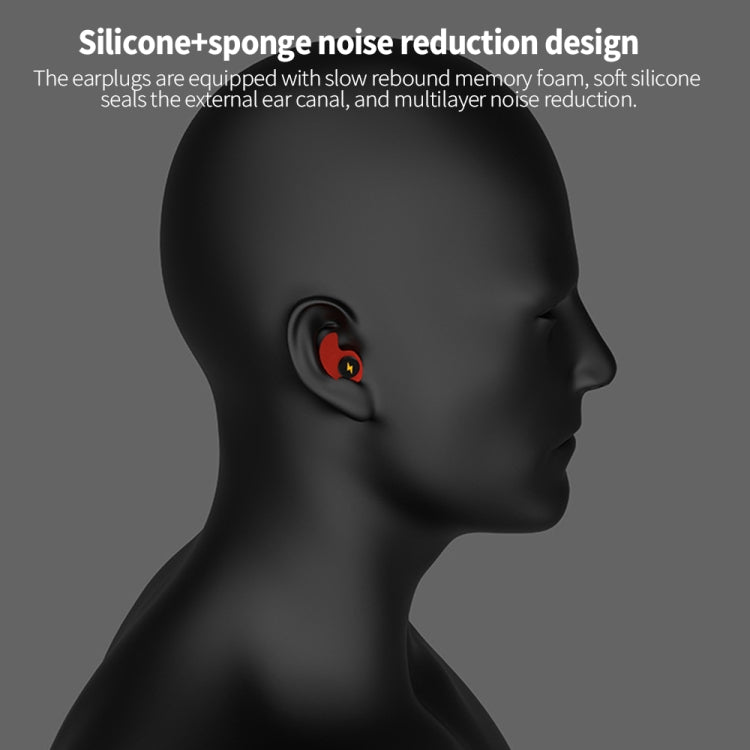 Silicone sponge noise reduction earplug shown in ear canal profile