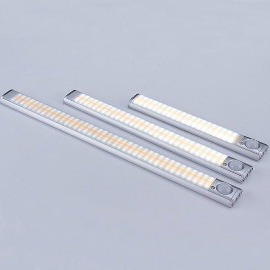 Set of slim LED wardrobe light bars with motion sensors, warm white strips