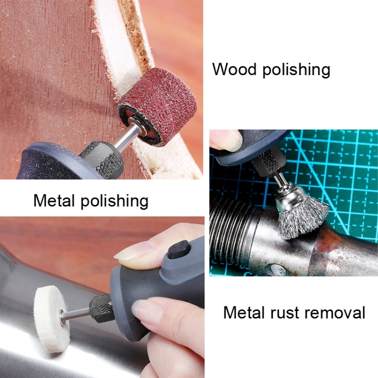 Rotary grinder accessories for wood and metal polishing plus rust removal with discs