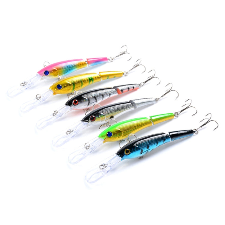 Multi-color set of plastic minnow fishing lures with treble hooks and clear lips (5-pack)