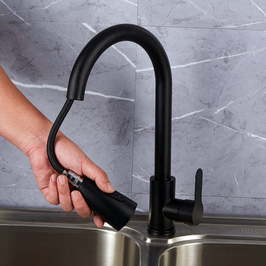 Kitchen Pull-out Faucet Stainless Steel Sink Telescopic Universal Faucet,Spec:, CLH002 Black, CLY002 Wire Drawing, Electroplating