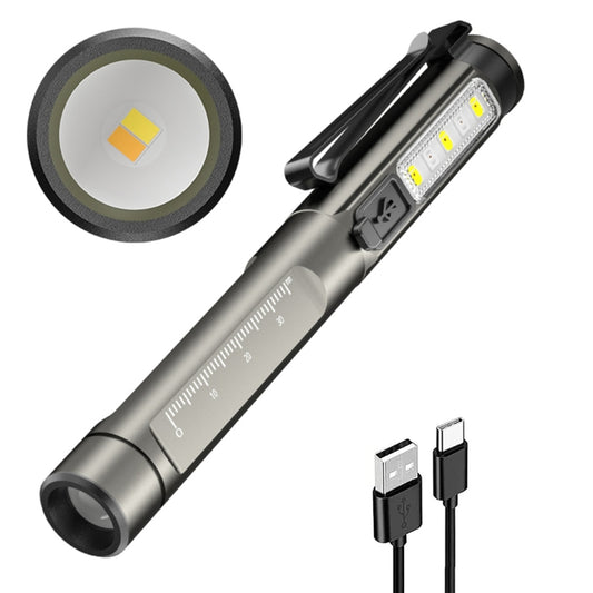 DT005 LED White + Yellow Pen Light Rechargeable Flashlight Doctor Nurse Pen Lighting, DT005