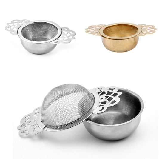 304 Stainless Steel Teapot Decorative Border Tea Filter, Gold, Silver