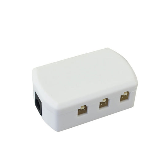 White 6-port terminal hub splitter junction box with connector ports