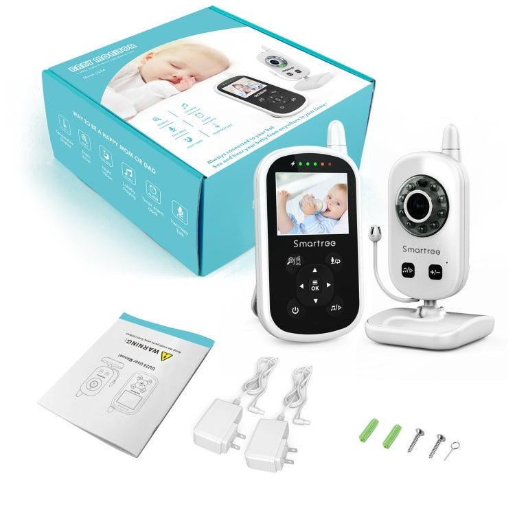 Wireless baby monitor camera kit with retail box, handheld monitor and white camera unit