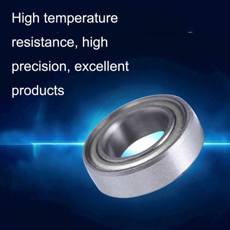 Metal miniature deep groove ball bearing with inner race opening visible