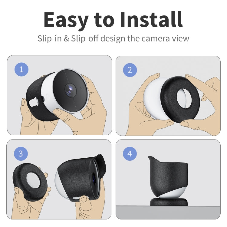 Black and white slip-on silicone protective cover for Google Nest outdoor camera