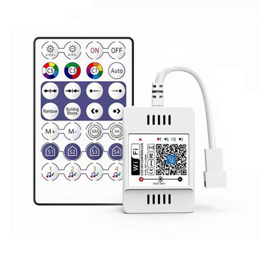 WiFi light bar controller module with button panel and QR code display