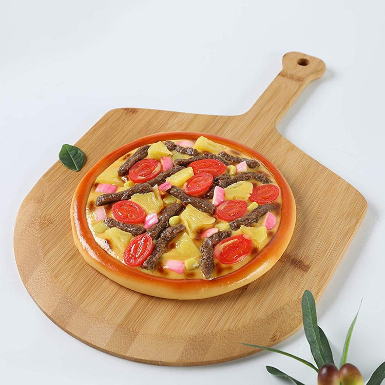 Bamboo Pizza Paddle Cheese Steak Baking Serving Tray Cutting Chopping Board, 38.5x29.5x1cm