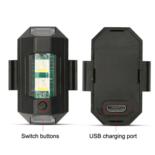 M1 Motorcycle Bicycle Aircraft Explosion Lights Cruise Flashing Anti-Rear-End Collision Light