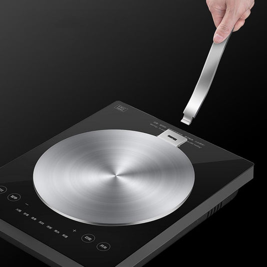 Stainless steel induction diffuser plate with handle, round 24cm size