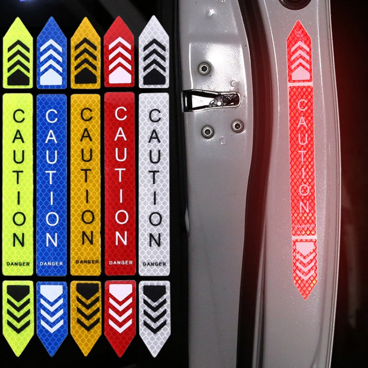 Set of reflective car door anti-collision warning stickers, multiple colors on door panel