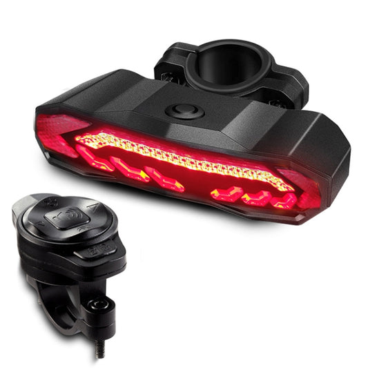 Bicycle smart brake taillight with red LED light bar and compact wireless remote control