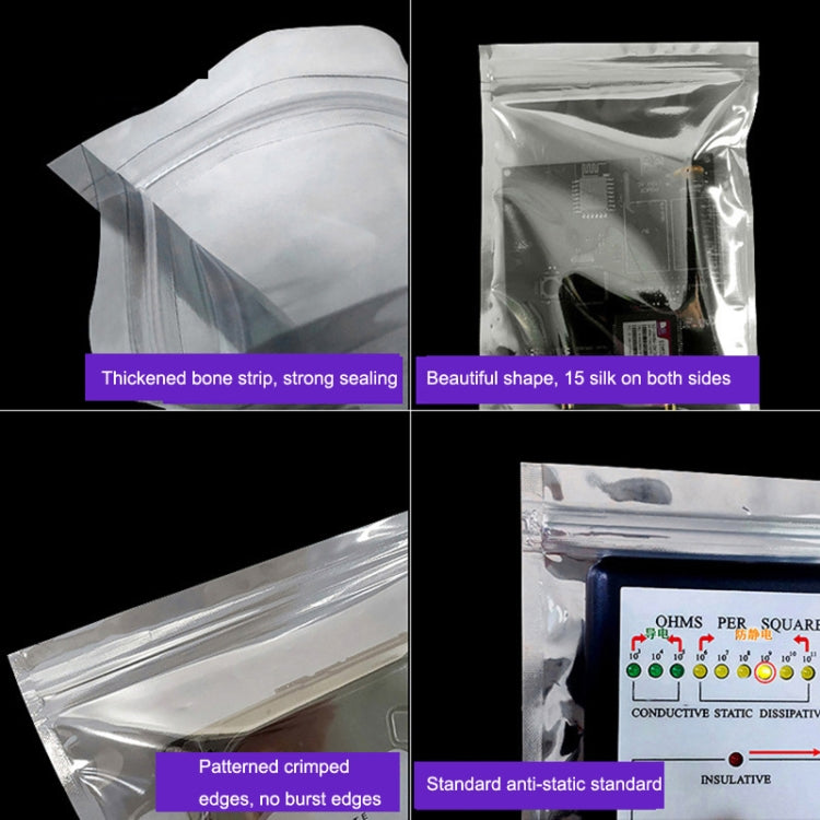 Anti-static shielding bags with thick seal and crimped edges, double-sided lining