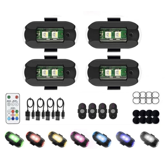 Vibration Remote Control Induction Motorcycle Wireless Strong Magnetic Warning Flash Light, 1 Light +1 RC, 2 Light +1 RC, 4 Light +1 RC
