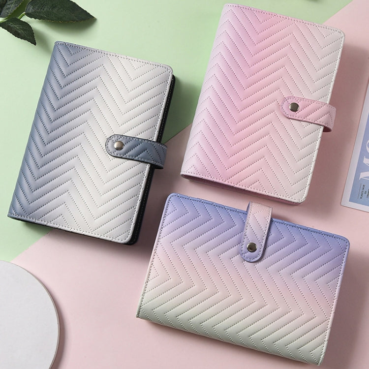 A6 PU Macaron Gradient Color Loose-leaf Notepad Notebook Budget Book, Gradient Purple, Gradient Pink, Gradient Black