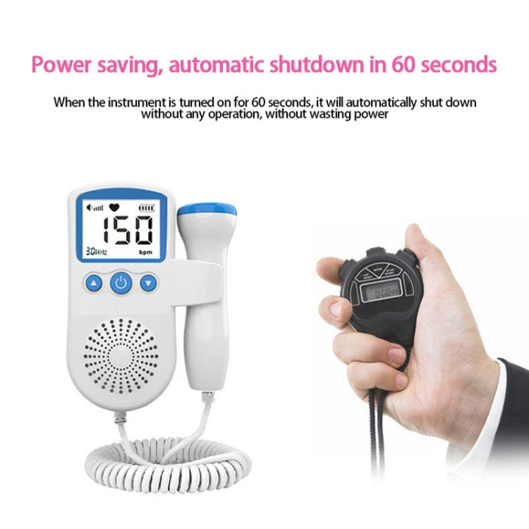 Handheld doppler fetal heart monitor with LCD display and key fob remote